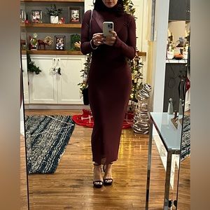 AFRM long sleeve sheer/mesh dress with rosettes